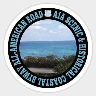 A1A Scenic & Historic Coastal Byway All-American Road circle Sticker